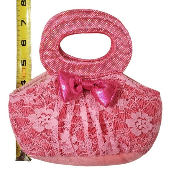 Aurora Girls Fancy Pet Purse Plush Pink Lace Kids Dress Up Handbag Toy - Picture 6 of 7
